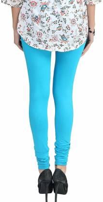 Leggings -  Women's Cotton Churidar  Leggings - SKY BLUE COLOUR