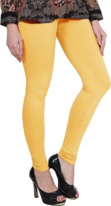 Leggings -  Women's Cotton Churidar  Leggings - YELLOW COLOUR