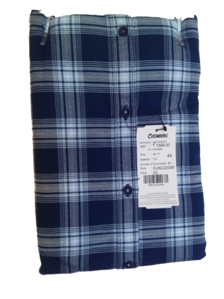 OXEMBERG  SHIRT  - Men's Cotton Slim-fit  Formal CHECK Shirt – OJNC2006F-03 