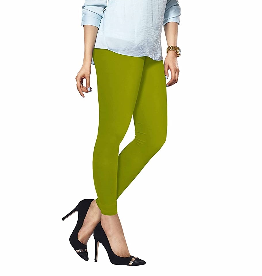 LYRA - Ankle Length Leggings For Women - Parrot Green Colour