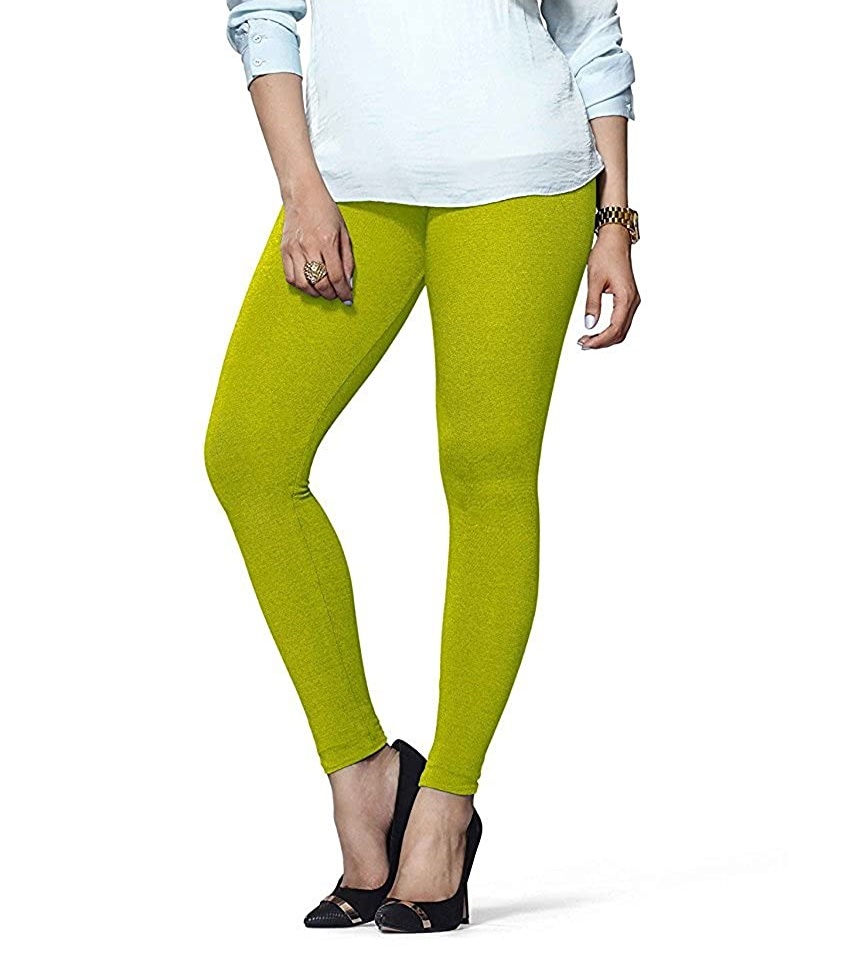 LYRA - Ankle Length Leggings For Women - Yellow Green Colour